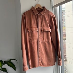 Zara relaxed fit heavyweight shirt jacket. Orange